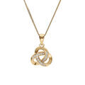 Collier en vermeil pendentif noeud oxydes blancs sertis - 42+3cm