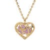 Collier en vermeil pendentif co eur ajour&eacute; et oxyde rose - 39+4cm