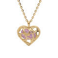 Collier en vermeil pendentif co eur ajour&eacute; et oxyde rose - 39+4cm Artemare