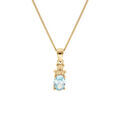 Collier en vermeil pendentif oxyde blanc et bleu ciel - 42+3cm Artemare