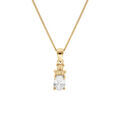 Collier en vermeil pendentif oxydes blancs - 42+3cm Artemare