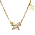 Collier en vermeil papillon oxydes blancs - 42+3cm