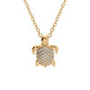 Collier en vermeil tortue oxydes blancs - 40+4cm