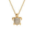 Collier en vermeil tortue oxydes blancs - 40+4cm Artemare