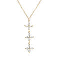 Collier en vermeil trois fleurs d'oxydes blancs - 42+3cm Artemare