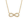 Colliers sur Artemare : Collier en vermeil forme huit (infini) avec pierres blanches - 44cm r&eacute;glable