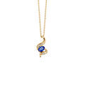 Colliers sur Artemare : Collier en vermeil pendentif pierre bleue et oxydes blancs sertis - 40+4cm
