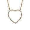 Collier en vermeil pendentif coeur ajour&eacute; oxydes blancs sur le contour - 40+4cm