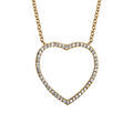 Colliers sur Artemare : Collier en vermeil pendentif coeur ajour&eacute; oxydes blancs sur le contour - 40+4cm