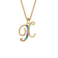 Colliers sur Artemare : Collier en vermeil pendentif initiale X oxydes multi couleurs sertis - 42+3cm