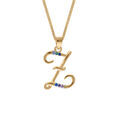 Collier en vermeil pendentif initiale Z oxydes multi couleurs sertis - 42+3cm Artemare
