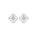 Boucles d'oreille tige en argent rhodié avec fleur oxyde blanc serti Boucles d'oreille sur Artemare : Boucles d'oreille tige en argent rhodié avec fleur oxyde blanc serti