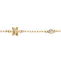 Bracelet en argent dor&eacute; fleur et un oxyde blanc serti - 16+3cm Artemare