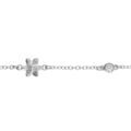 Bracelet en argent rhodi&eacute; motif fleur et un oxyde blanc serti - 16+3cm Artemare