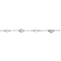 Bracelet en argent rhodi&eacute; boules givr&eacute;es et perles blanches imitation - 16+3cm Artemare