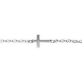 Bracelet en argent rhodi&eacute; grain de caf&eacute; avec croix plate lisse - 17cm Artemare