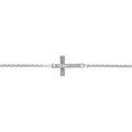Bracelet en argent rhodi&eacute; maille for&ccedil;at avec croix plate lisse diamant&eacute; etoil&eacute;e - 18cm Artemare