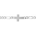 Bracelet en argent passiv&eacute; 1+3 5mm croix plate lisse - 19cm Artemare