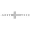 Bracelet en argent passiv&eacute; 1+3 6mm croix plate lisse - 20cm Artemare