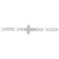 Bracelet en argent 1+3, 4mm croix plate lisse diamant&eacute;e etoil&eacute;e - 18cm Artemare