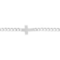 Bracelet en argent passiv&eacute; maille gourmette 4mm croix plate lisse - 18cm Artemare