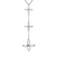 Colliers sur Artemare : Collier en argent rhodi&eacute; pendentif trois fleurs avec oxydes blancs serti - 40+4cm