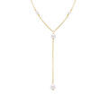 Colliers sur Artemare : Collier en argent dor&eacute; forme cravate perles blanches imitation _ 38+5cm