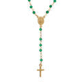 Colliers sur Artemare : Collier en argent dor&eacute; chapelet boules facet&eacute;es agate vertes - 45+5cm