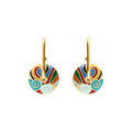 Boucles d'oreille Stella Mia en acier doré anneau résine multi couleur Boucles d'oreille sur Artemare : Boucles d'oreille Stella Mia en acier doré anneau résine multi couleur