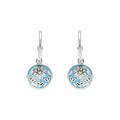 Boucles d'oreille Stella Mia ronde en acier motif fleur r&eacute;sine et nacre Artemare