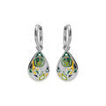 Boucles d'oreille stella Mia en acier forme goutte nacre et r&eacute;sine