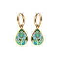 Boucles d'oreille sur Artemare : Boucles d'oreille Stella Mia en acier dor&eacute; jaune forme goutte r&eacute;sine bleu vert