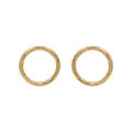 Boucles d'oreille tige en acier dor&eacute; cercle diamant&eacute;