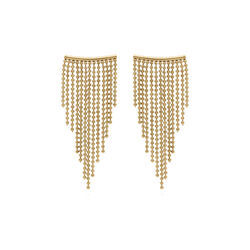 Boucles d'oreille tige en acier dor&eacute; drap&eacute;