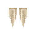 Boucles d'oreille tige en acier dor&eacute; drap&eacute;