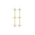 Boucles d'oreille tige en acier doré trois fleurs résine blanche Boucles d'oreille sur Artemare : Boucles d'oreille tige en acier doré trois fleurs résine blanche