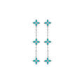 Boucles d'oreille sur Artemare : Boucles d'oreille tige en acier trois fleurs r&eacute;sine turquoise
