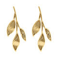 Boucles d'oreille sur Artemare : Boucles d'oreille tige en acier dor&eacute; pendantes feuillage