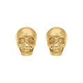 Boucles d'oreille sur Artemare : Boucles d'oreille tige en acier dor&eacute; t&ecirc;te de mort - 13 X 9mm