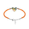 Bracelet Stella Mia : C?ur en r&eacute;sine sur cordon orange - 16+3cm