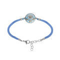 Bracelet Stella Mia en acier r&eacute;sine et nacre fleur cordon bleu - 16+3cm Artemare