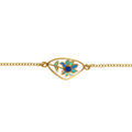 Bracelet stella mia en acier dor&eacute; r&eacute;sine blanche avec fleur bleu - 16+3cm Artemare