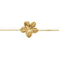Bracelet en acier dor&eacute; avec fleur fleur 15mm - longueur 16+3cm