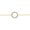 Bracelet en acier dor&eacute; cercle avec contour d'oxydes blancs - 16+3cm