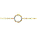 Bracelet en acier dor&eacute; cercle avec contour d'oxydes blancs - 16+3cm