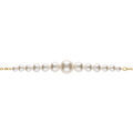 Bracelet en acier dor&eacute; perles blanches imitation - 16+3cm Artemare