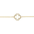 Bracelet en acier dor&eacute; fleur avec contour oxydes blancs - 16+3cm Artemare