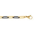 Bracelet en acier dor&eacute; et PVD noir - 21cm Artemare