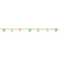 Bracelet en acier dor&eacute; pampilles en oxydes vert - 16+3cm