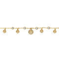 Bracelets sur Artemare : Bracelet en acier dor&eacute; pampilles arbre de vie et oxydes blancs sertis clos - 16+3cm